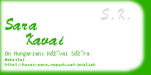 sara kavai business card